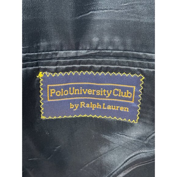 Vtg Polo University polo club by Ralph Lauren Mens Two-Button Navy Plaid 42 - Picture 13 of 16